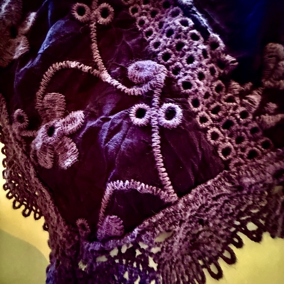 JOHNNY WAS Jossimar deep purple fully embroidered flowy tunic, XL - Picture 5 of 11